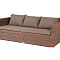 "Капучино" диван из искусственного ротанга трехместный, цвет коричневый