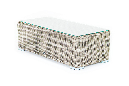 "Боно" журнальный столик из искусственного ротанга, цвет серый